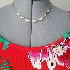 KSNY gold and rhinestone necklace